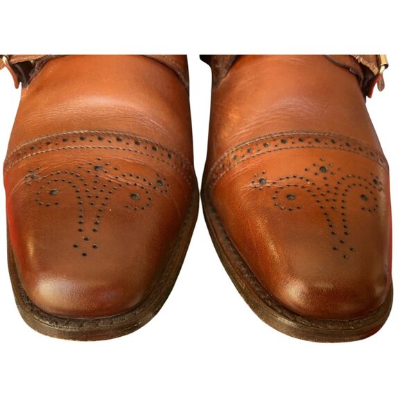 Allen Edmonds St Johns Double Monk Strap Cap Toe Shoes Brown Leather Mens 11 B main image 8
